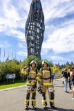 Von links: Tobias Tönig und Florian Unterlercher vom Stairrun Team Hopfgarten aus Tirol beim Turmlauf am Pyramidenkogel. Die beiden österreichischen Feuerwehrmänner bewältigten im Feuerwehr-Bewerb die 441 Stufen auf den Aussichtsturm in voller Feuerwehrausrüstung und mit Atemschutz.

Keywords: Pyramidenkogel, Turmlauf, KLC, Tobias Tönig, Florian Unterlercher, Stairrun Team Hopfgarten, Tirol, Feuerwehr, Feuerwehrbewerb, Atemschutz, Feuerwehrausrüstung, 441 Stufen, Aussichtsturm, Keutschach am See, Kärnten, Wörthersee, Treppenlauf, Sport, Laufveranstaltung